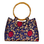 Tasche aus Seide mit Bambushenkel, Handtaschen, Asiatisch, 6705